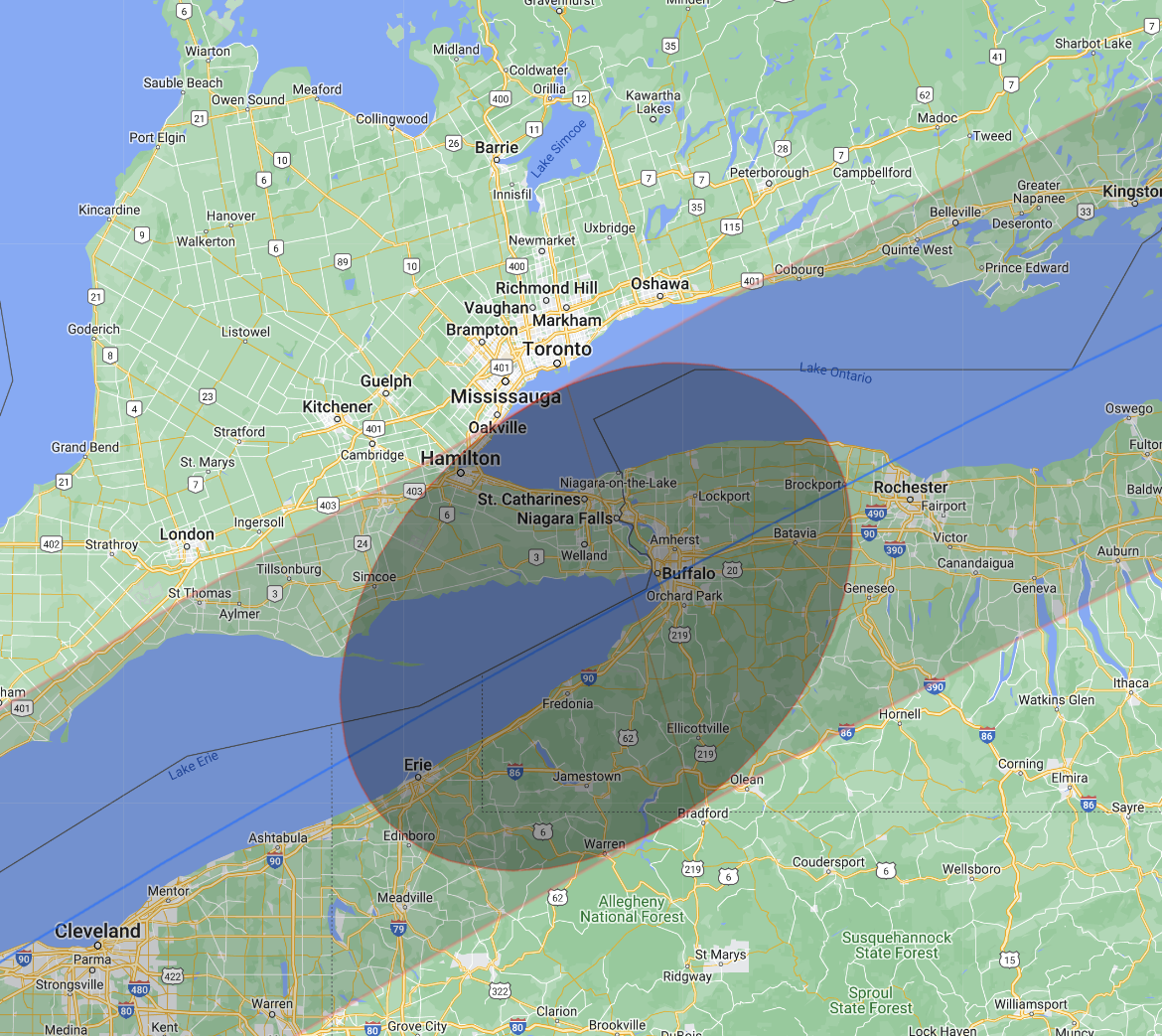 Toronto zoom 1 - Lakes Erie and Ontario